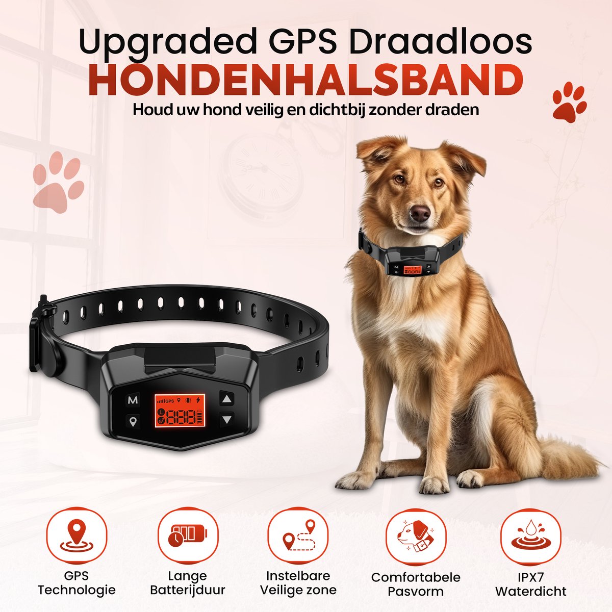 Honden Onzichtbare GPS omheiningssysteem - GPS Tracker Hond - GEEN Internet of Mobile -Trainingshalsband- trainingsset - vanaf 7KG - Opvoedingshalsband voor middelgrote & Grote Honden - Waterdicht - Oplaadbaar - Schok & Vibratie & Audio thumbnail 3