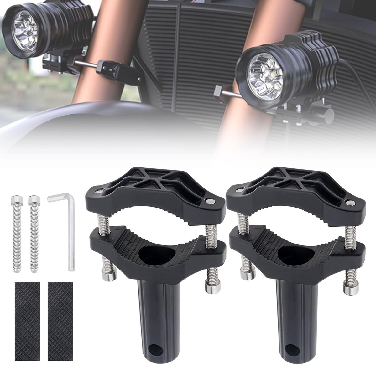 2 stuks montagebeugels voor voorvorklampen- ronde steunbuis voor motorfiets- montageklem voor verlengbuis voor motorfiets