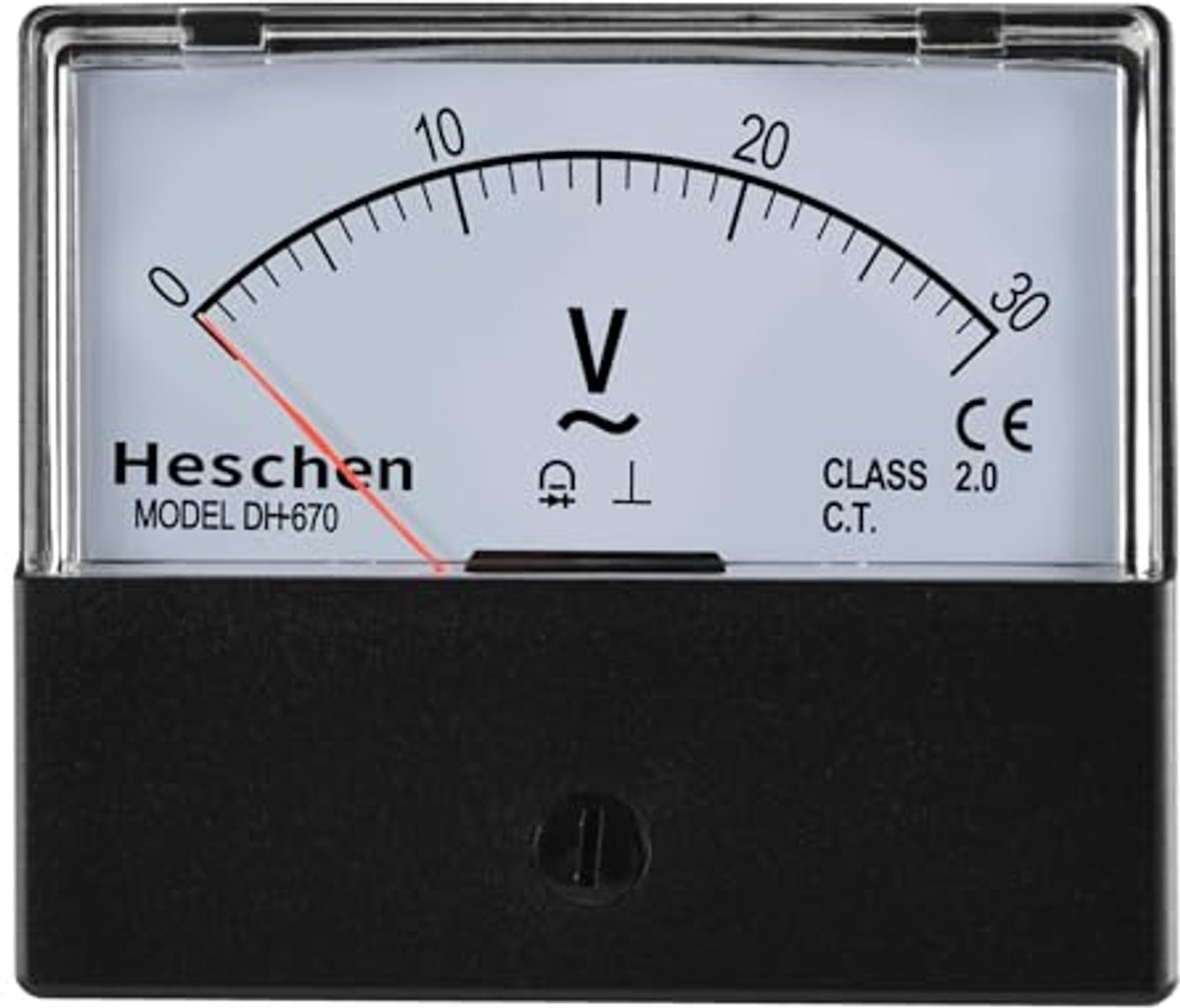Rechthoekige Analoog Paneel Volt Meter 0-30V AC