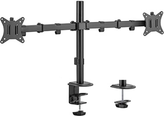 PALMAT® Dubbele Monitor Arm - Metalen Beeldscherm Beugel - Monitorarm