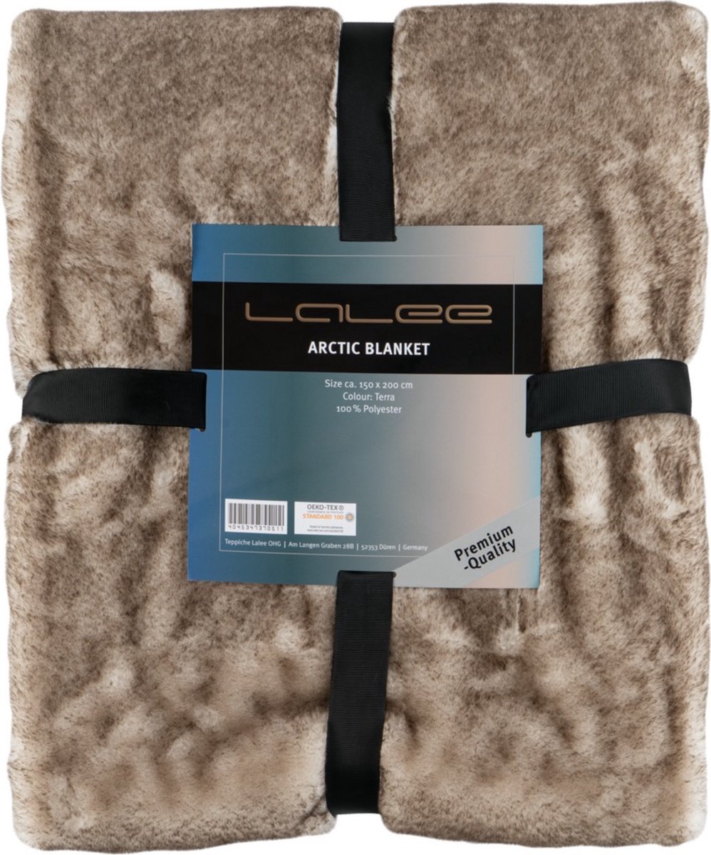 Lalee Artic Fleece Deken - Blanket - Wolf Plaid - Zachte Deken - 150x200 Taupe