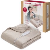 Inventum HB185T elektrische verwarmde bovendeken 180x130 cm - Eenpersoons - 4 warmtestanden - Uitwasbaar - Automatische uitschakeling - Fleece - Taupe
