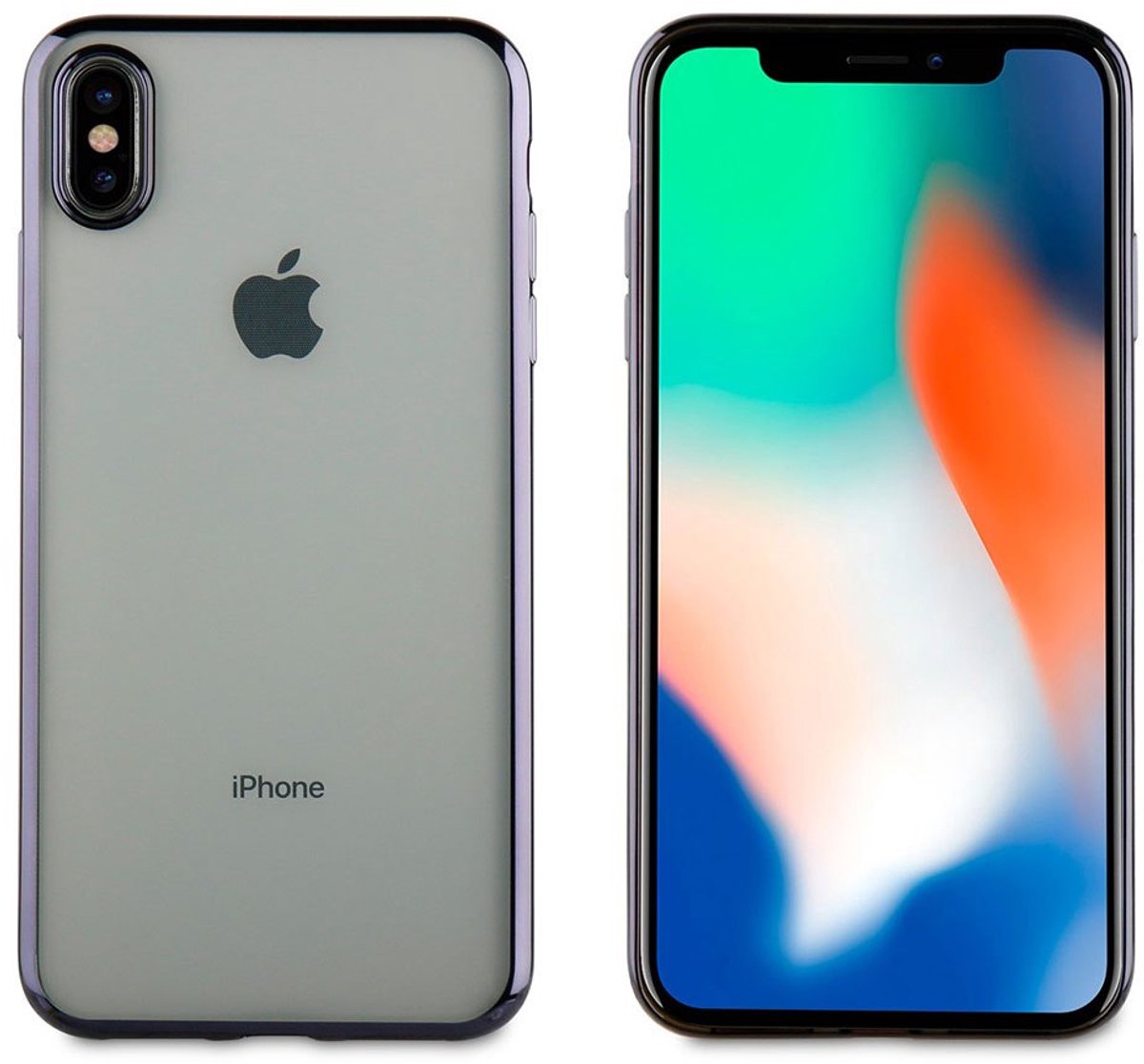 Muvit Case Apple Iphone Xs Max Bling Silicone Telefoonhoesje Transparant,Zwart