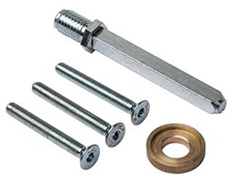 Bevestigingsset voor langschild-beschermbeslag met doortrekschroeven