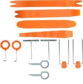 OWO - auto interieur demontage ontmanteling opener set plastic kunststof 12 delig oranje