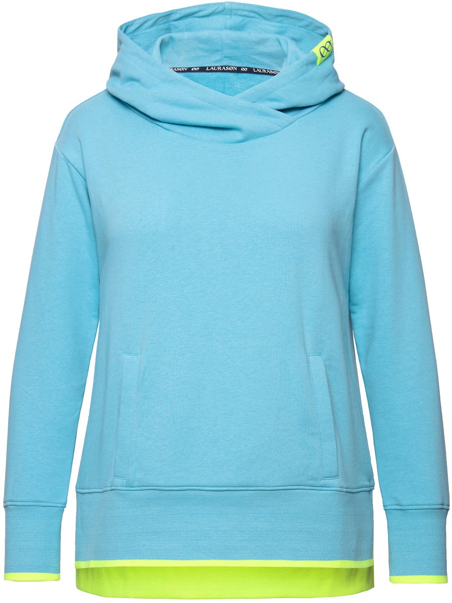 Laurasøn - Dames - Sweatshirt capuchonkraag lange mouwen OEKO-TEX Made in Green - Blauw - Maat L