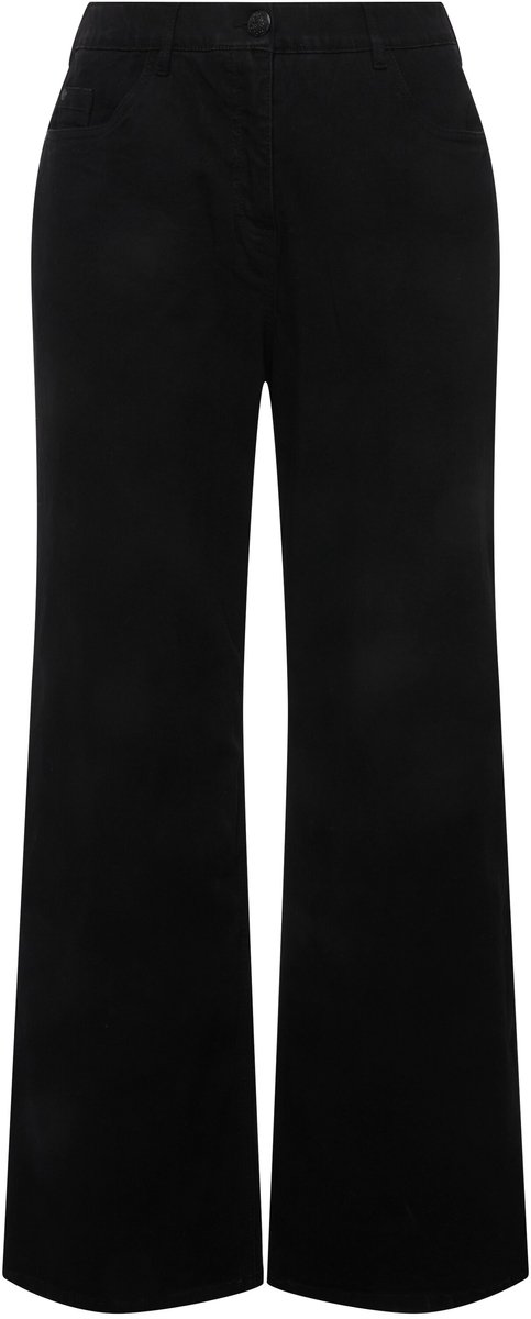 Ulla Popken - Dames - Jeans Mary wijde pijp 5-pocketmodel - Klassiek zwart - Maat 54