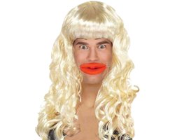 Gen-z verkleed set duckface bimbo - blonde pruik en botox lippen - verkleedaccessoires