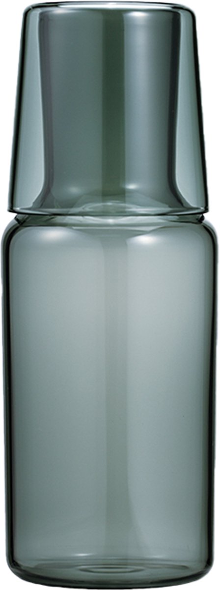 HARIO Karaf met Beker - HARIO Colors Night Carafe - Hittebestendig Glas - Grijs - 600mL