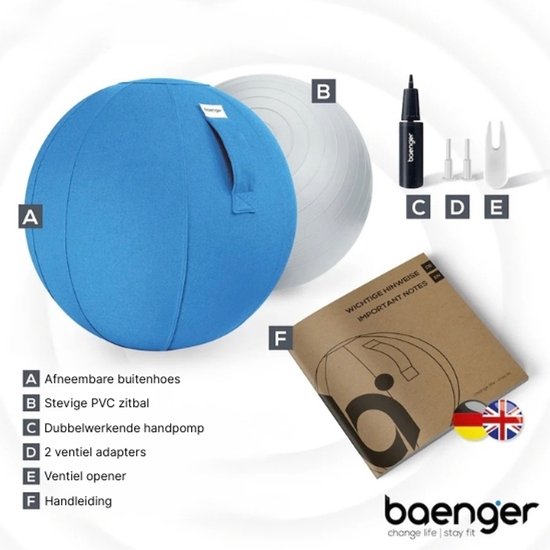 Anti-burst Yoga Bal - 25 Cm Diameter, PVC, Stabiliteit, Pilates, Rug- En Buiktraining, Ontspanning, Inclusief Blaaspijp - Rood/Geel/Paars/Blauw