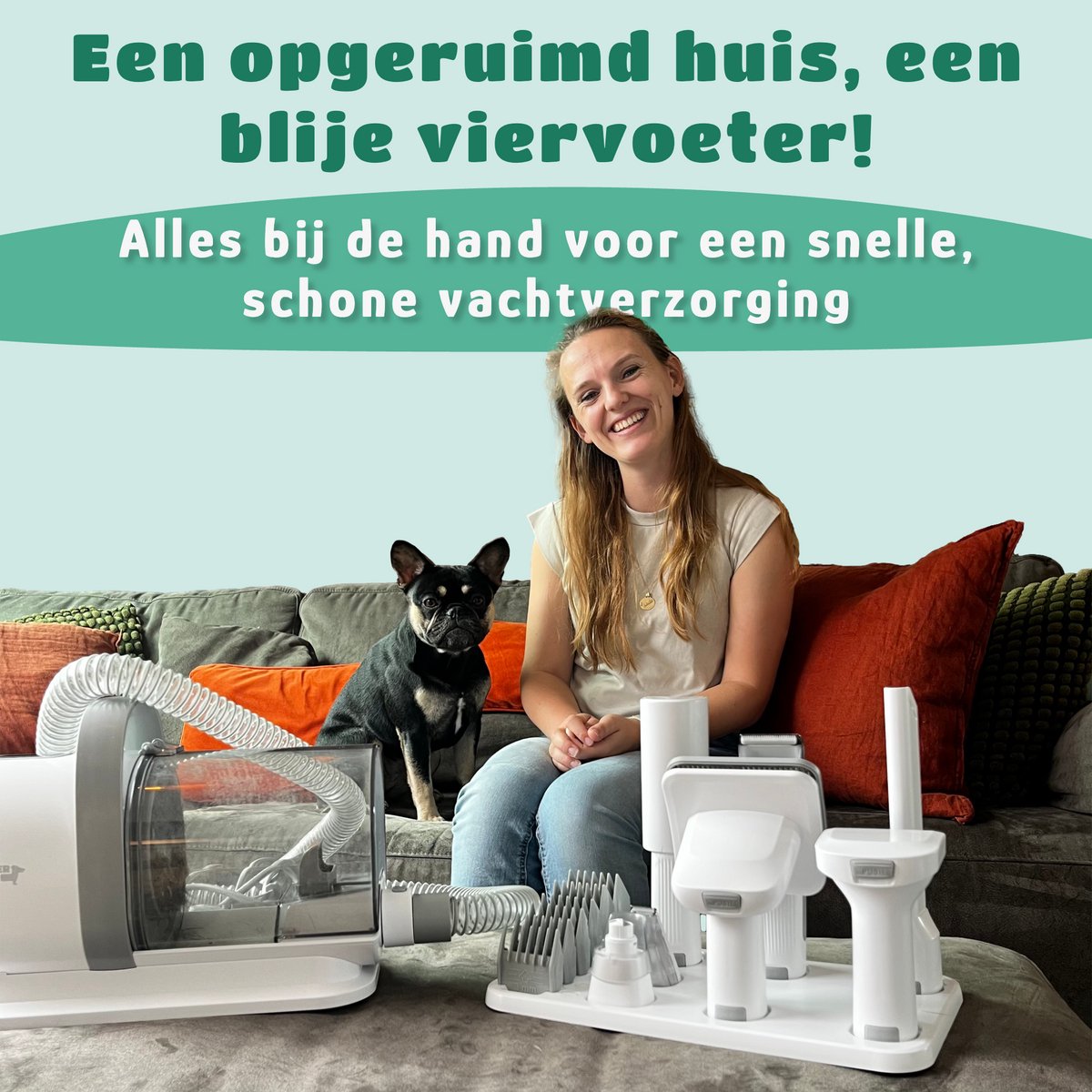 Mister Mill Hondentondeuse Met Stofzuiger - 19 Delige Set - 6 in 1 Verzorgingsset - Dierentondeuse - Hondentondeuse Dikke Vacht - Hondentrimmer - Vachtafzuiger - Elektrische Nagelvijl - Tondeuse Hond / Kat - Hondenborstel - Honden Trimset thumbnail 4
