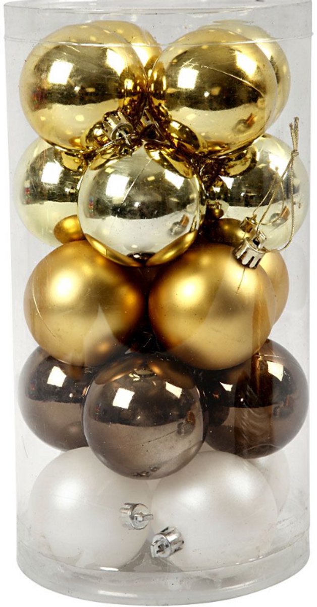Set van 20 gouden kerstballen van Creotime, ideaal voor kerstdecoratie.