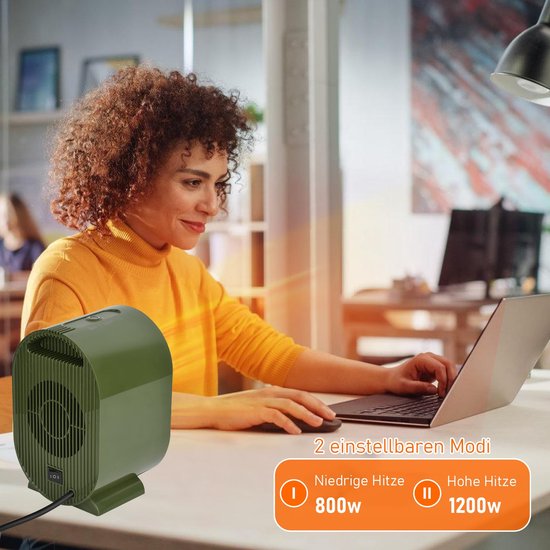 Ynkkvre -Energiezuinige Mini Keramische Verwarming - Stil, Instelbare Temperatuur, Oververhittings- en Kantelbeveiliging — afbeelding 2