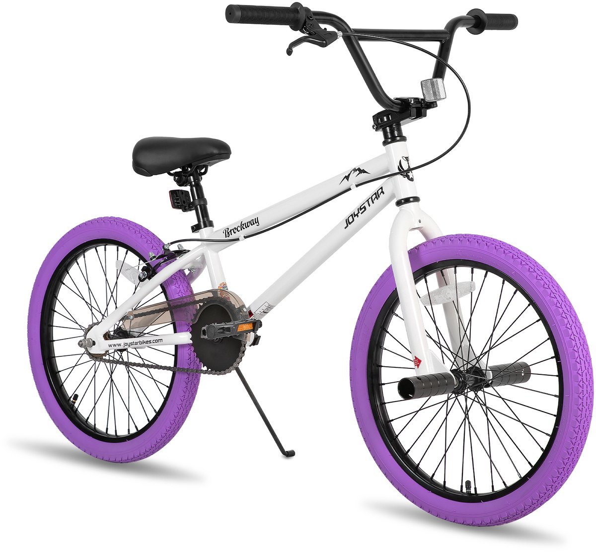 Joystar Brockway BMX-fiets - 20 inch - Handrem - Remmen - Achter V-brake - Pegs - Paars - Geschikt voor buitenactiviteiten in de lente