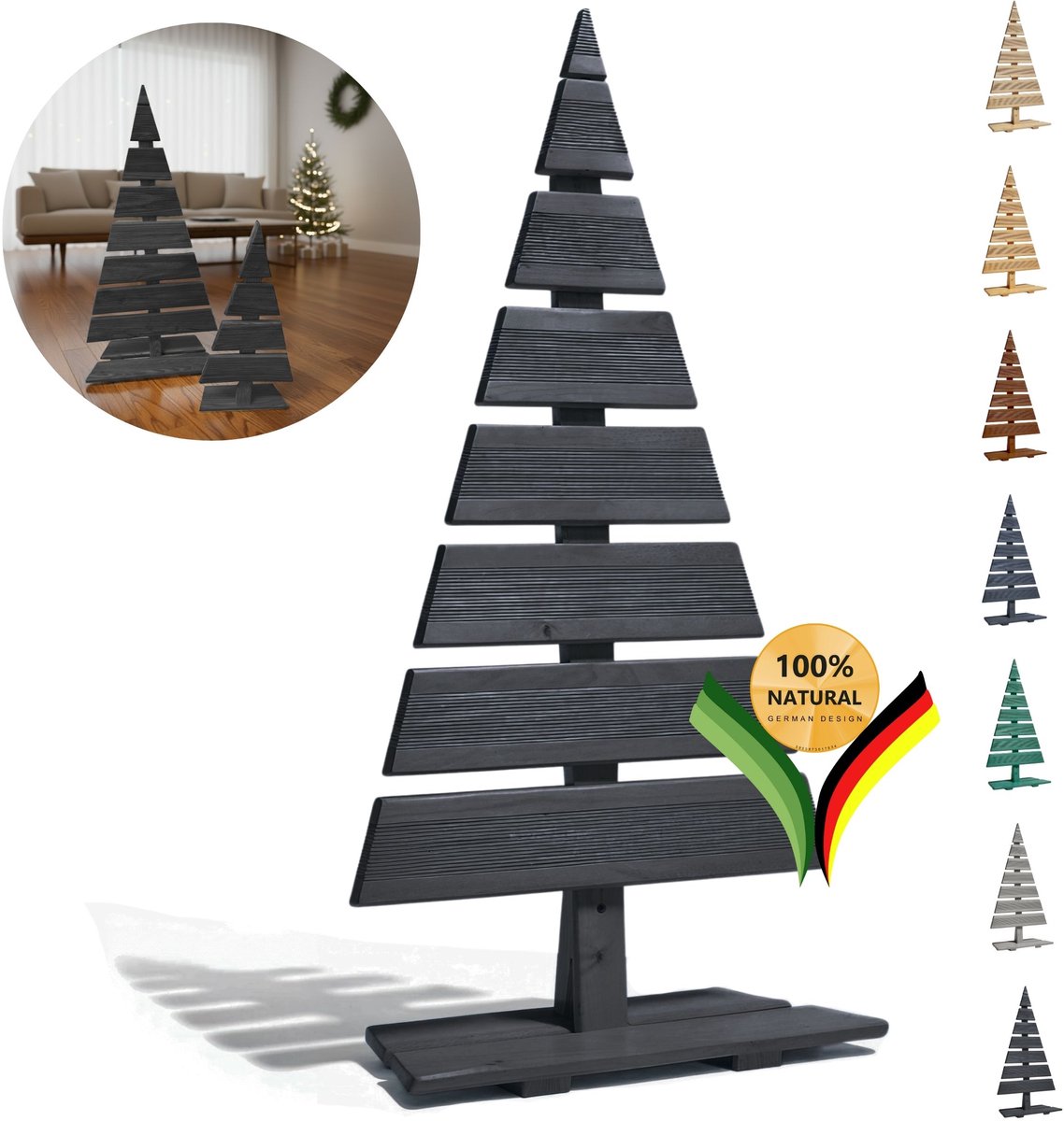 be4nature Kerstboom Hout Hoogte 92 cm Voetbreedte 45 cm Alternatief Kerstboom Decoratie Houten Kerstbomen Grote Houten Kerstboom Kerstmis Boom Zwart