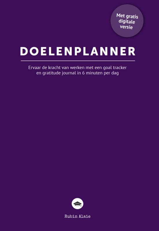 Boekomslag van 'Doelenplanner' in paars, met titel en ondertitel.