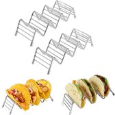2 stuks - Taco tang - Taco tang van roestvrij staal - Taco houder - Tortilla tray houder - Wave Tool - Keukengadget - Voor taco's - Zilver - Voor taco's met harde of zachte schaal, hotdogs, sandwiches, brood
