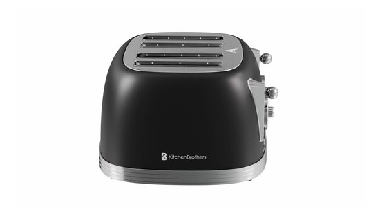 Grille-pain rétro KitchenBrothers - 6 niveaux de chaleur - 4 fentes Extra larges - 815 W - Zwart