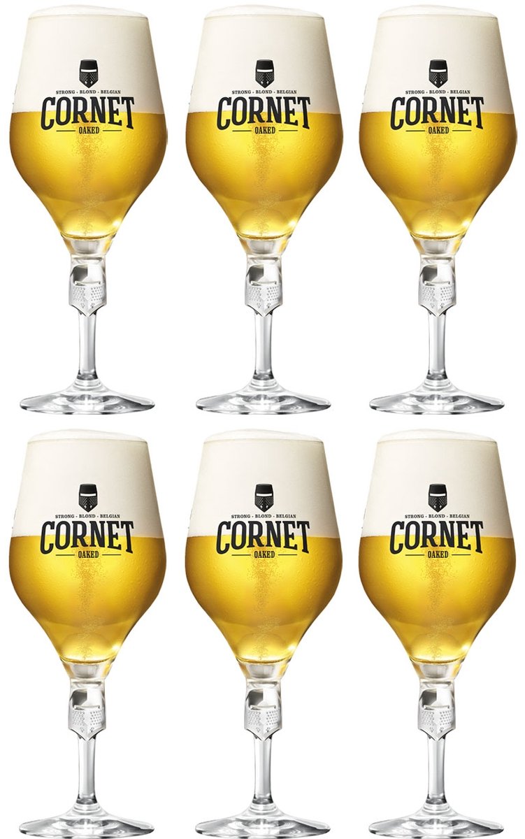 Cornet Bierglazen 33cl - Transparante Bokalen - Set van 6 Stuks - Hoog Design - 24 cm Hoogte