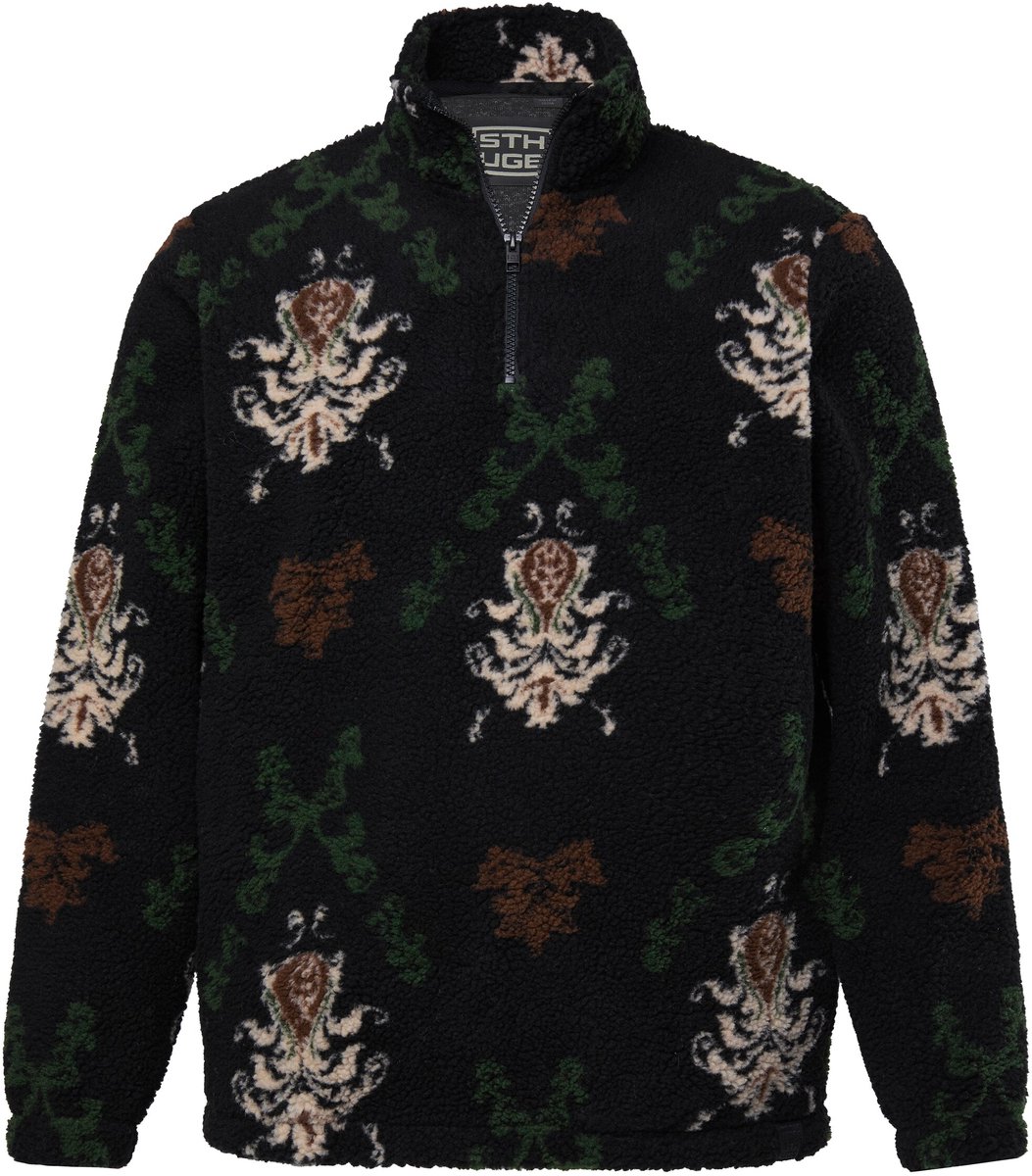 STHUGE - Heren - Troyer teddyfleece patroon - Zwart - Maat XXL