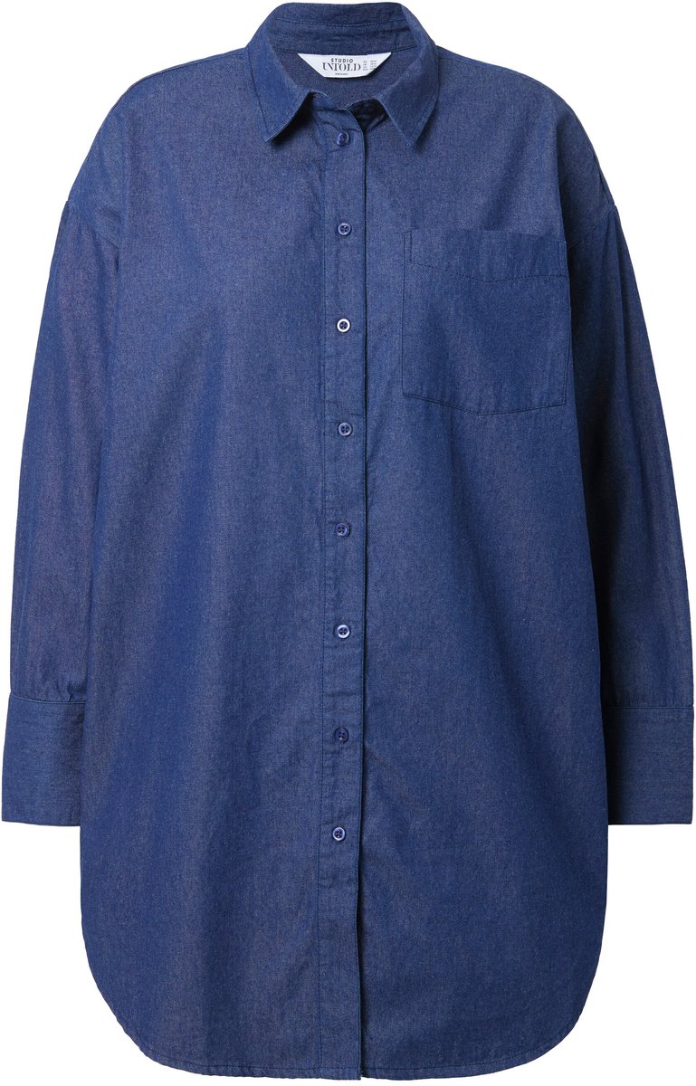Studio Untold - Dames - Overhemdblouse oversized denimlook - Blauw denim - Maat 42+