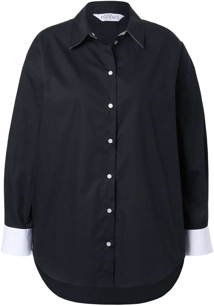 Studio Untold - Dames - Overhemd oversized sierdetails - Zwart - Maat 42+