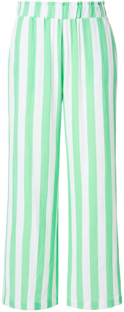 Studio Untold - Dames - Mousseline broek wijde pijpen strepen - Mintgroen - Maat 50