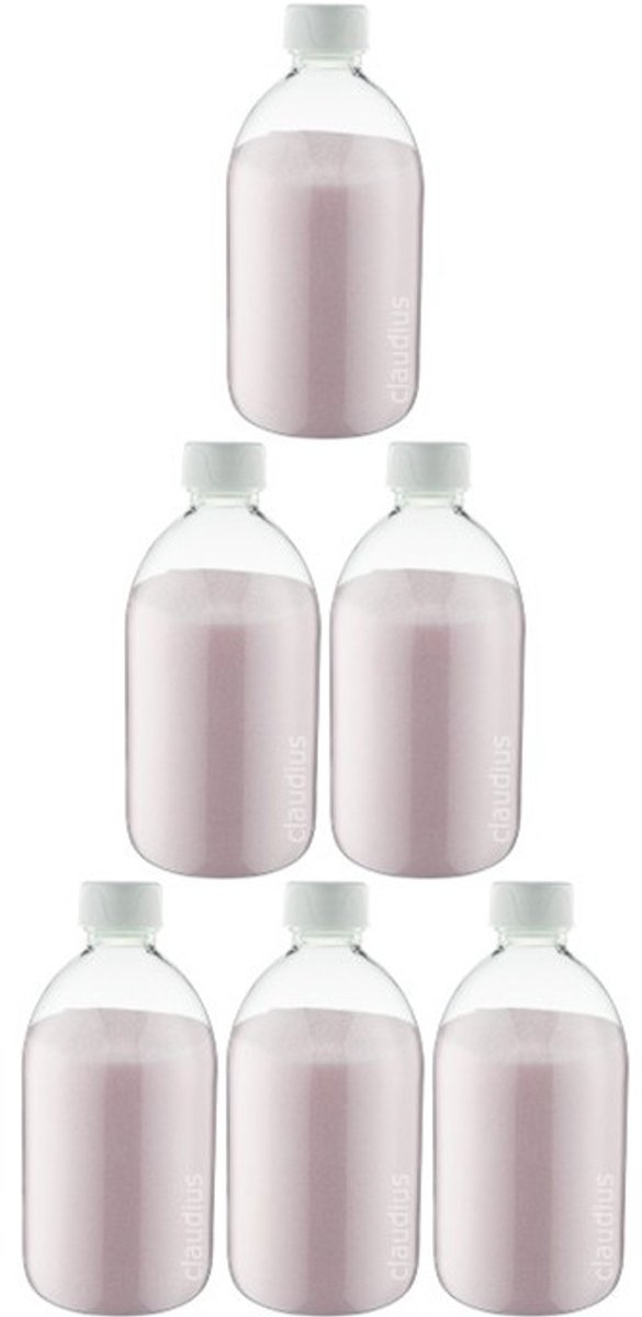 Scrubzout Rozen - 650 gram - Fles met witte dop - set van 6 stuks - Hydraterende Lichaamsscrub