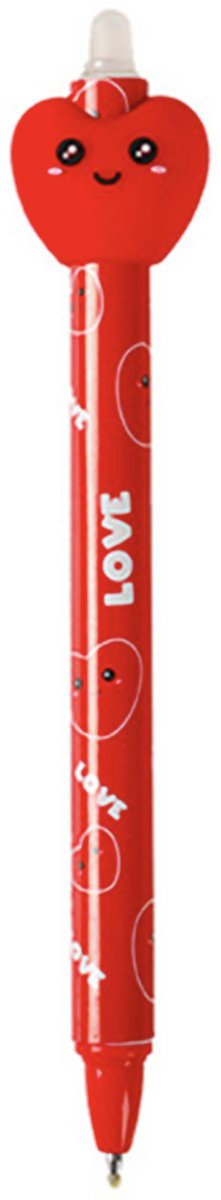 iTotal3D Erasable Pen 0.5mm “FOLLOW YOUR HEART” Uitwisbare Balpen 2.5x14.5cm 15gr Pen in ABS and PVC Eraser in TPR (Blue ink)