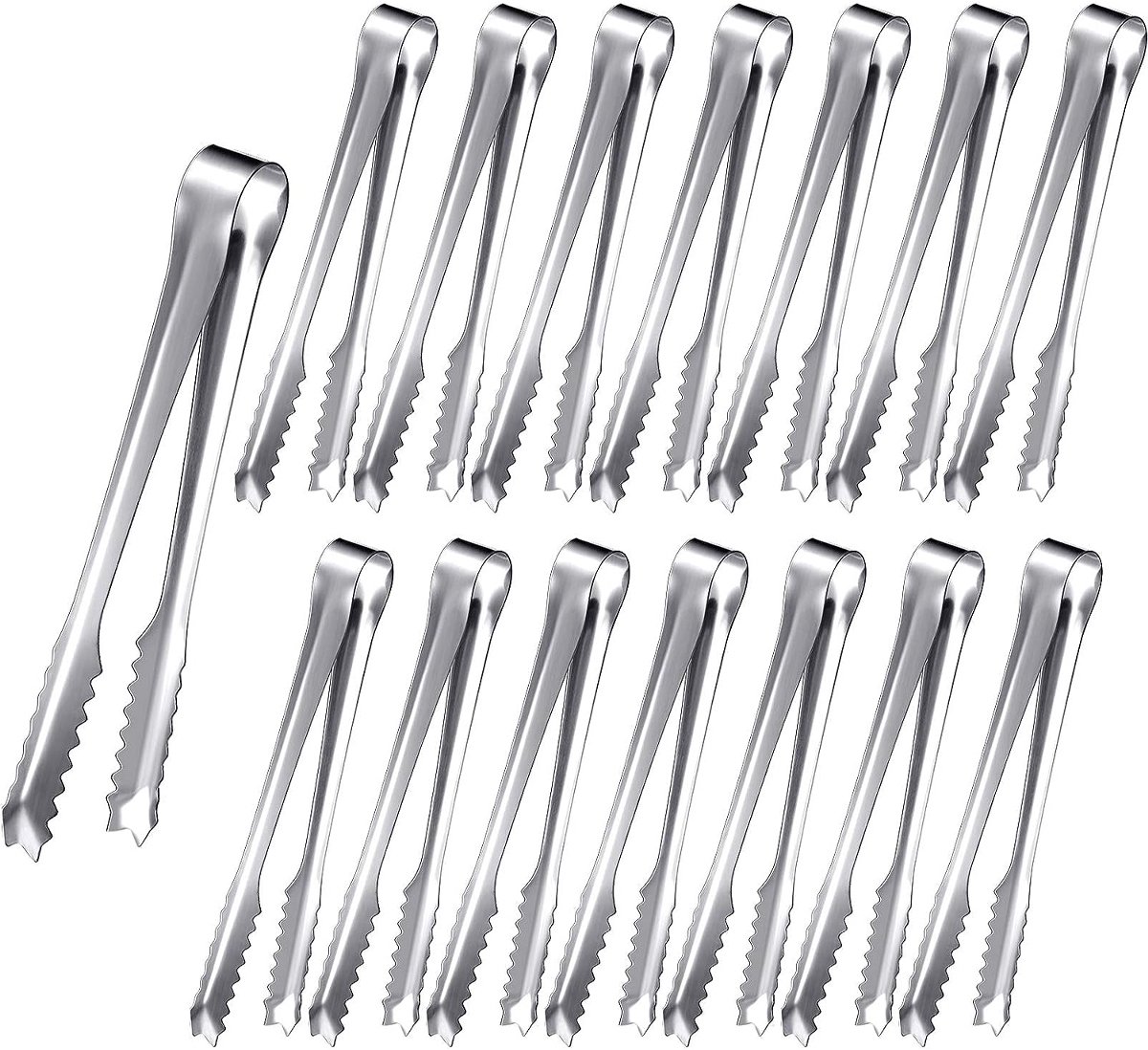 Gsedaox-Ijsblokjes tang-15 stuks-RVS-15cm-Keuken tools-BBQ Tang-Bartender tools-Zilver