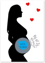 Gender reveal kraskaart | Zwangere | 10 stuks | Jongen