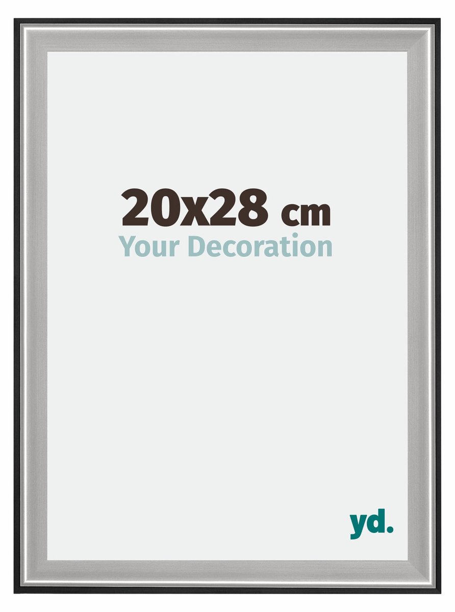 yd. Your Decoration - Fotolijst 20x28 cm - Hout - Zwart Zilver Gepolijst - Birmingham