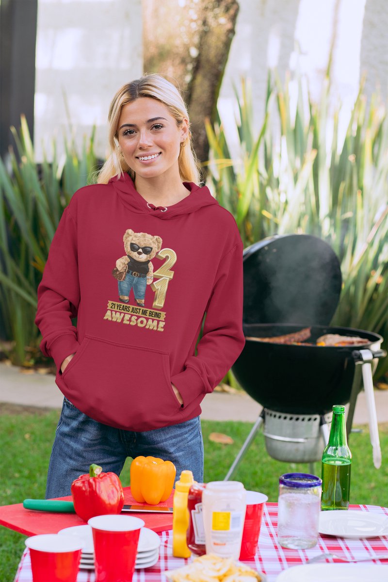 21 Jaar Verjaardag cadeau Hoodie - Rood Hoodie Vrouwen - Maat M - Verjaardag Cadeau Vrouwen - Limited Edition