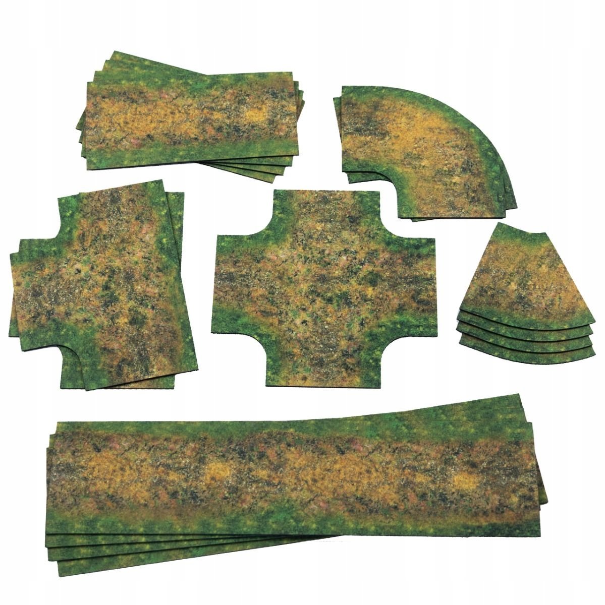 2D Wegen Set 15mm Schaal - Rubberen Speelmat voor Battle Games