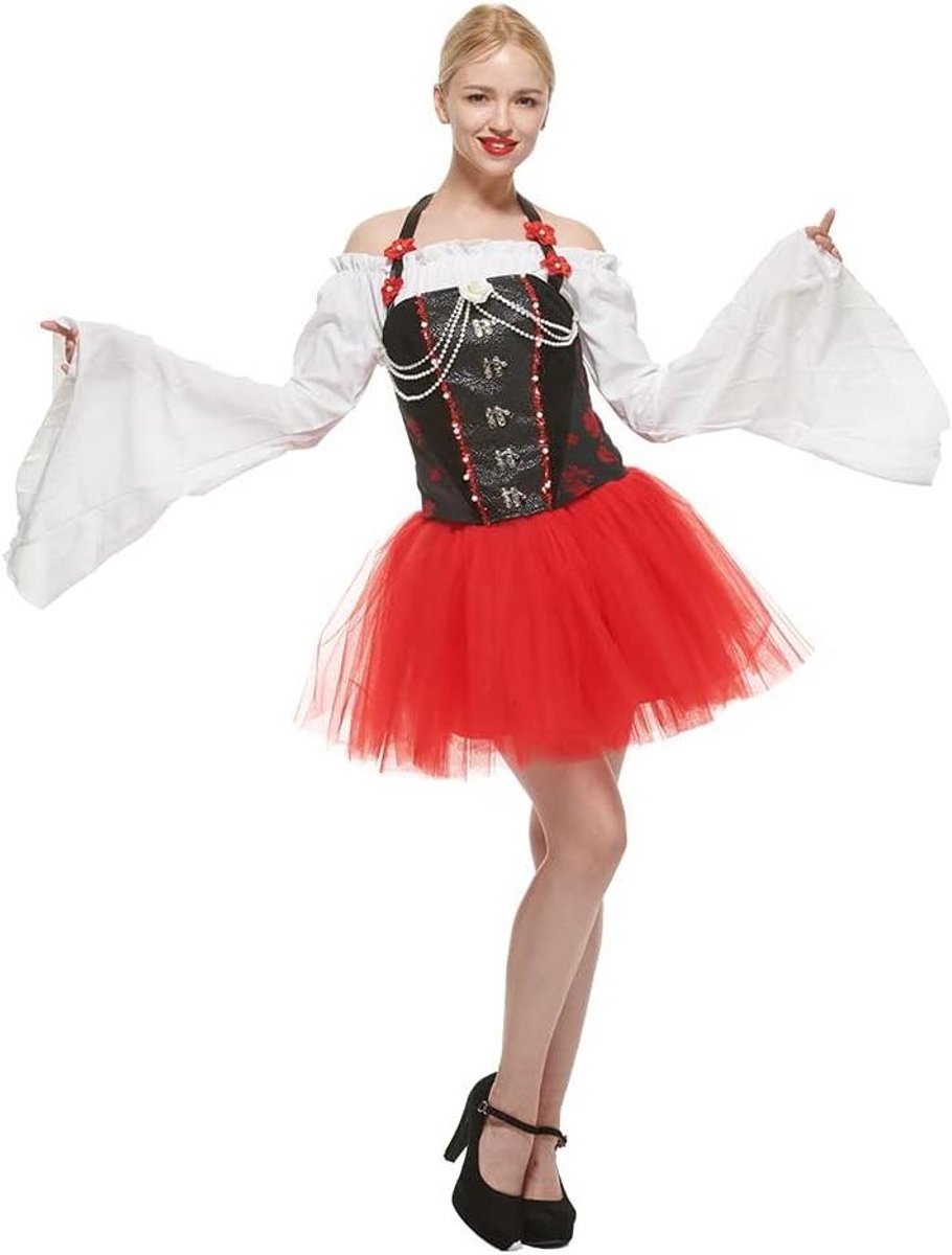 Jacquard vest met rozenprint voor dames - Retro cosplay-kostuum voor feestjes en themafeesten