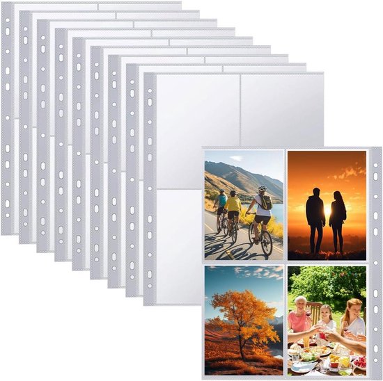 100 stuks transparante hoezen voor A4 foto's en ansichtkaarten