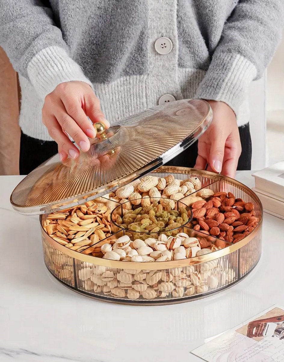 Stijlvolle Snoeppot met Deksel – 28 cm Transparante Snack Organizer voor Feest & Woondecoratie