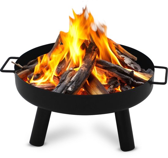 Muntel® Vuurschaal - Vuurkorf - Vuurhaard - Staal - Ø57 CM Zwart
