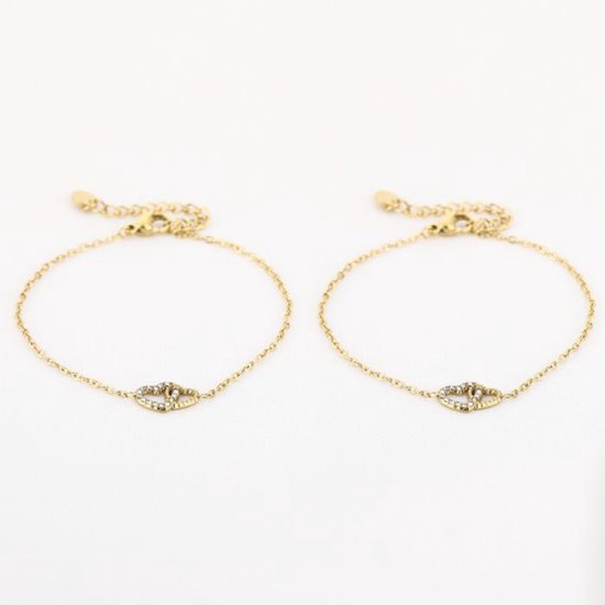 armbanden setje goud moederdag / vriendschap- kerst- sint- sieraad- vrouwen- dames- trendy- vriendinnen