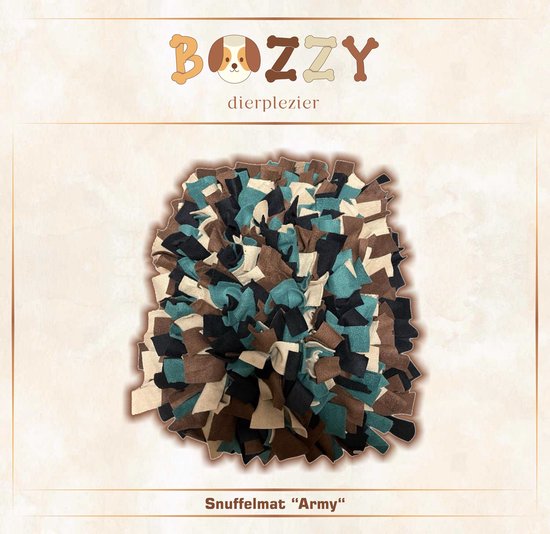 Bozzy Snuffelmat Army 60 x 45 cm Speelgoed, intelligentie, braintraing, hond, kat, paard, huisdier.