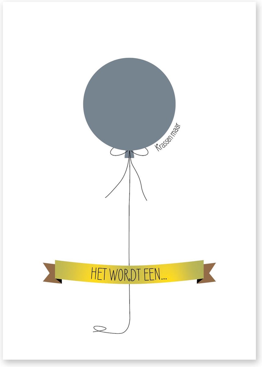 Gender reveal kraskaart | Ballon | 10 stuks | Meisje
