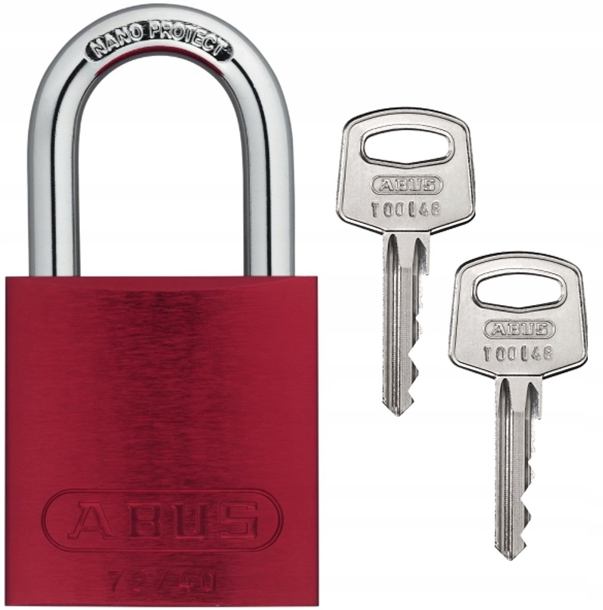 ABUS Titalium Aluminium Hangslot 72/40 Rood met 2 Sleutels