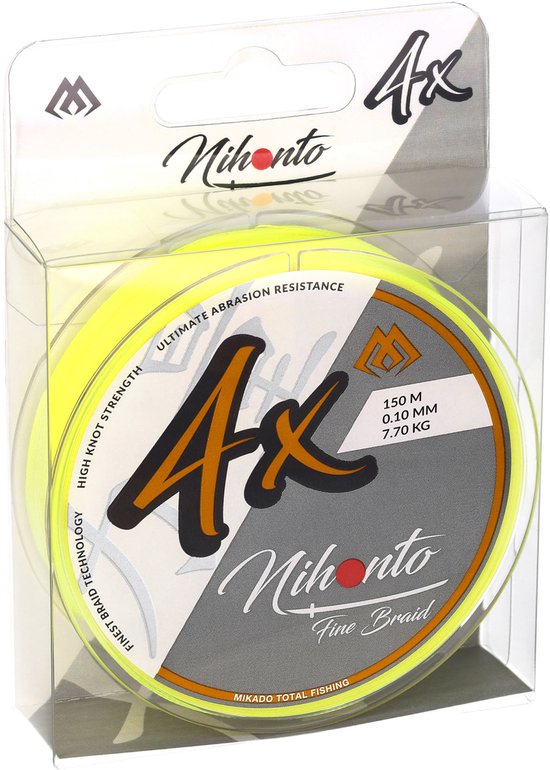 Gevlochten Vislijn 0.10mm - 7.7kg - 150m Fluo Geel - Mikado Nihonto Fine Braid van Merkloos — afbeelding 3