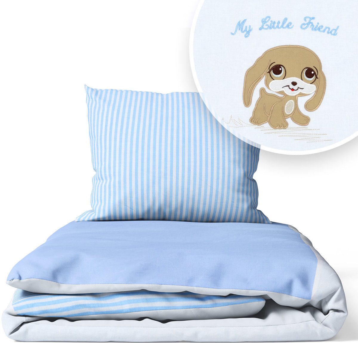 Kinderbeddengoed 120x90 cm, 2-delig, Katoen, My Little Friend Blauw