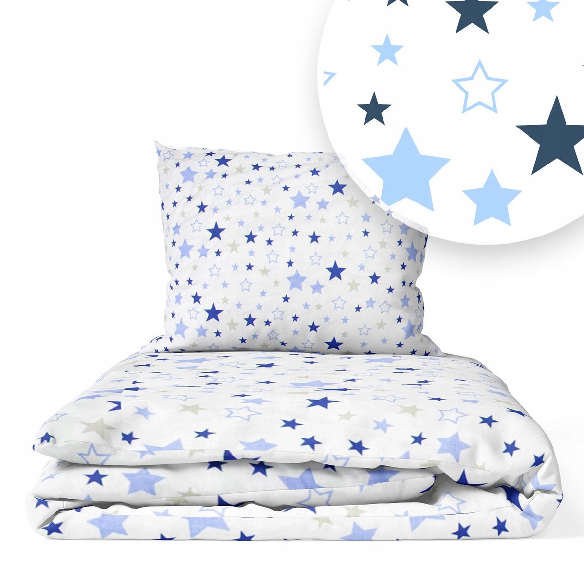 Kinderbeddengoed 160x100cm 2-delig Katoen Blauwe Sterren