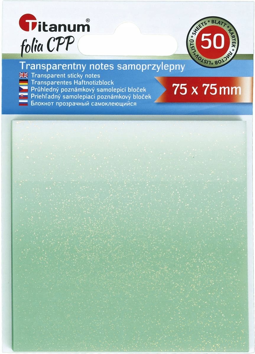 Titanum Zelfklevende Notitieblaadjes PP Wit-Groen 50 Vel 75x75mm