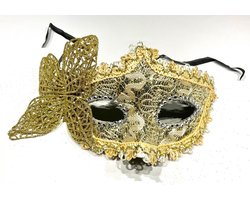 Venetiaans Masker - Maskerade Masker- Kantpatroon - Goud/Zilver