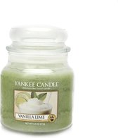 Yankee Candle Geurkaars Medium Vanilla Lime - 13 cm / ø 11 cm