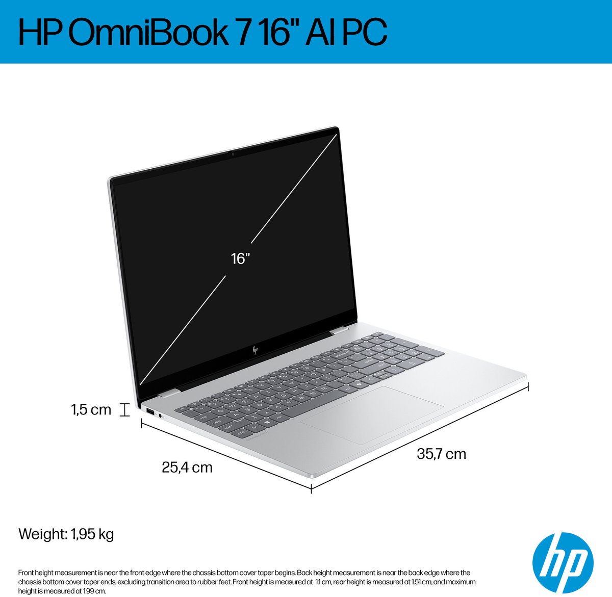 HP OmniBook 7 AI 16-ay0772nd - Creator Laptop - 2K OLED - Intel® Core™ Ultra 7 Processor 255H - 16 inch - 1,91 kg - 120 Hz — afbeelding 5