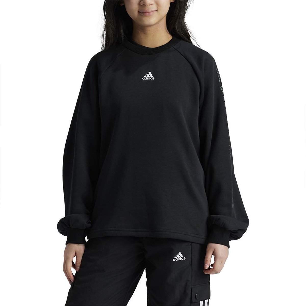 Adidas Jam Crew Sweatshirt 9-10 Years Meisje Zwart